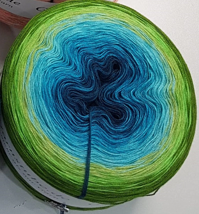 Chinese factory wholesale space dye polyester crochet yarn DIYknitting cake ball