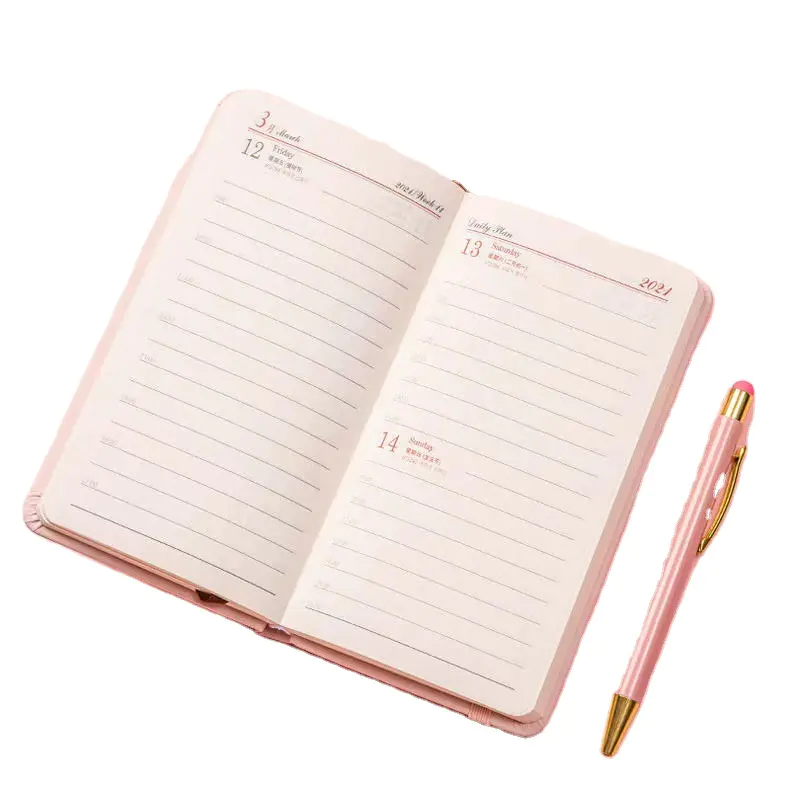 Custom PU Leather Notebook A5 Planner Printing Services Organizer Book Agenda