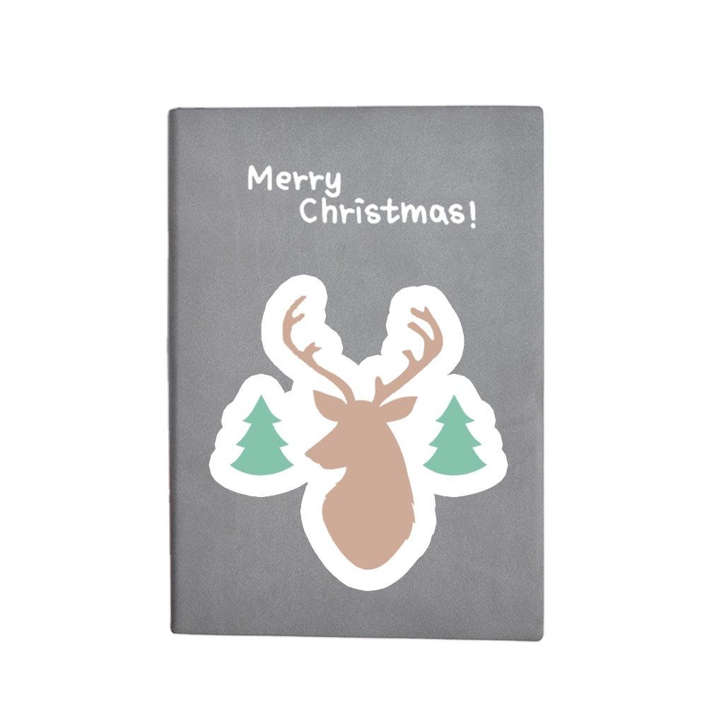 Custom Logo Christmas Coloring Leather A5 Size Notebook Diary Note Kids Soft Cover Book