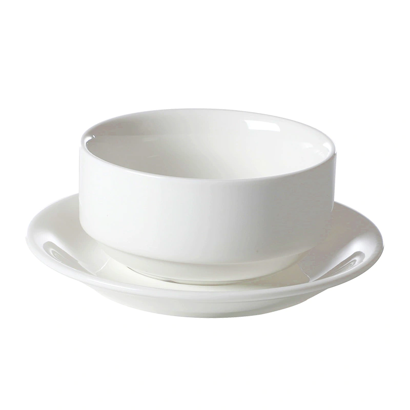 White Ceramic Tableware Restaurant Hotel Resort Porcelain Dinner Set Dinnerware