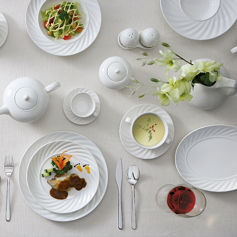 Ceramic White Wedding Dinnerware Sets Wholesale Restaurant High Grade Porcelain Tableware