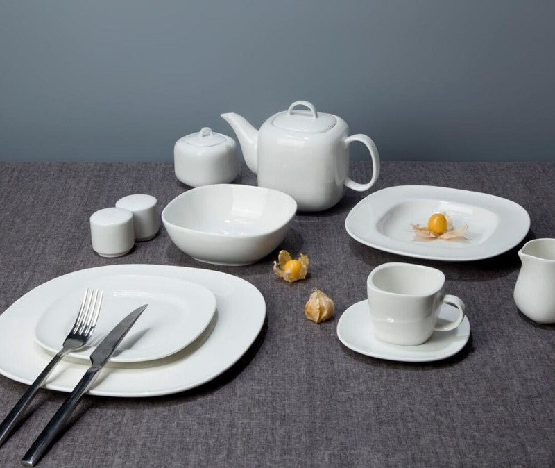 Wholesale Products China Homeware, Luxury Ceramic Dining Porcelain Tableware, White Plates Sets Fine China Dinnerware