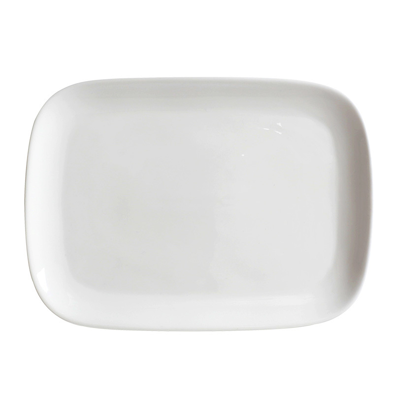 USA White Square Porcelain Dinner Sets Dinnerware Restaurant White Ceramic Tableware Set