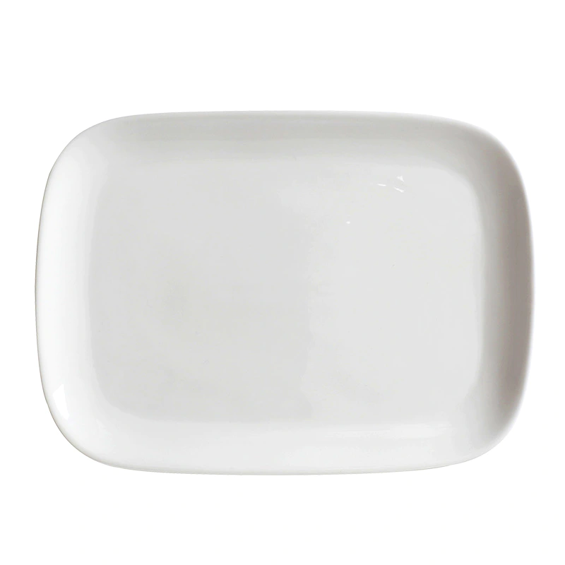 USA White Square Porcelain Dinner Sets Dinnerware Restaurant White Ceramic Tableware Set