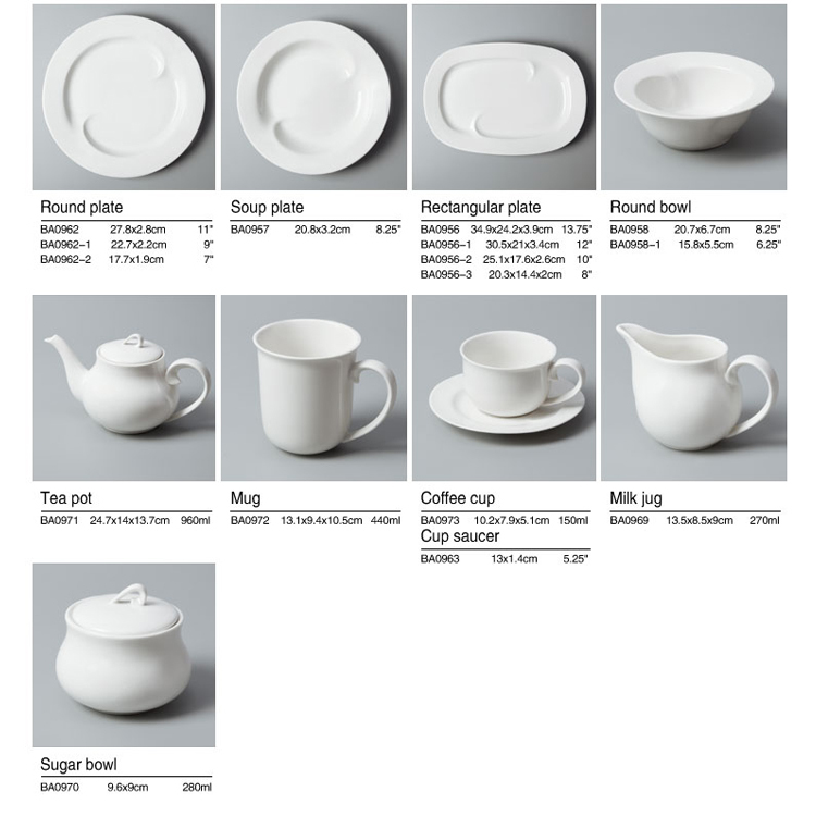 China porcelain dinnerware set for restaurant and hotel
