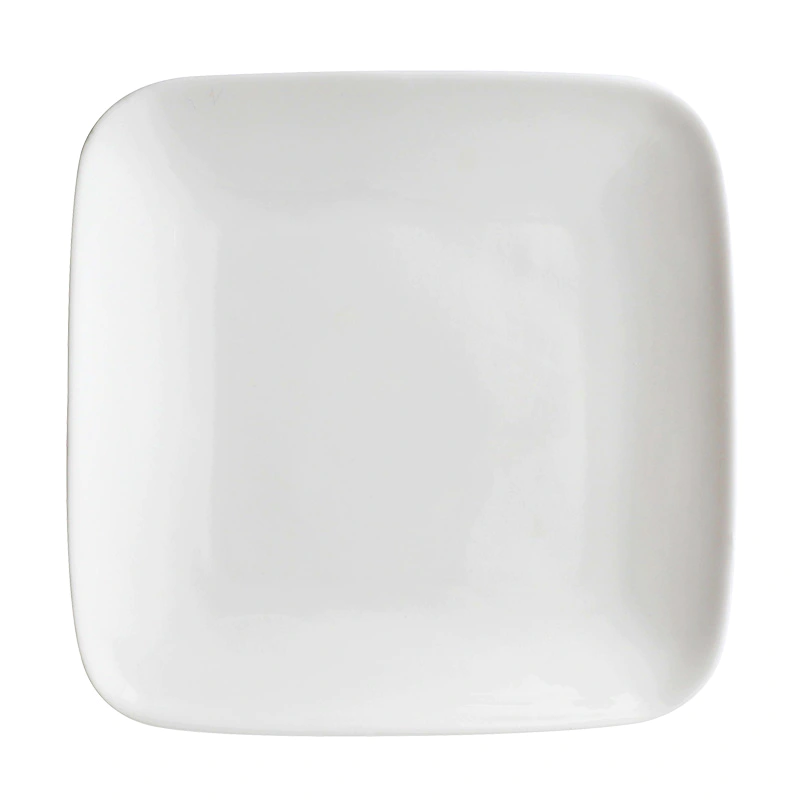 Hotel Restaurant Banquet White Porcelain Ceramic Dinnerware Sets, Square Rectangle Plates For Dinner