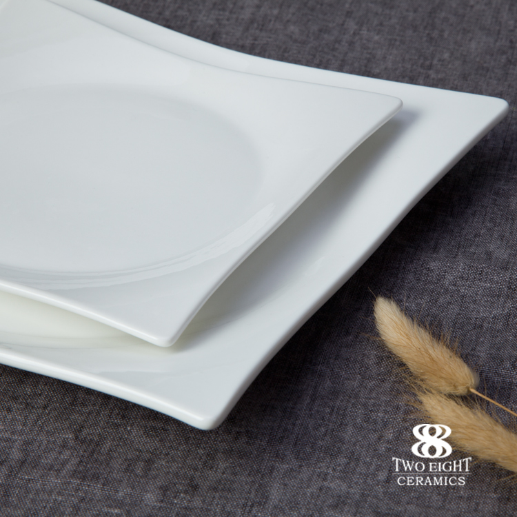 amazon top seller 2019 ecofriendly catering white Nordic ceramics plates porcelain white luxury for restaurant use