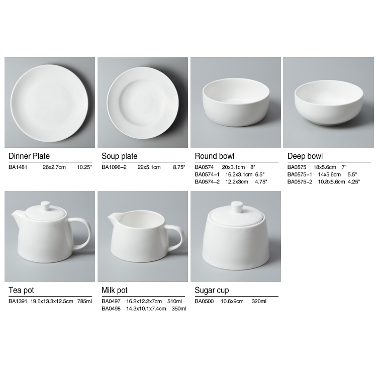 Airline use dishwasher safe fine china porcelain tableware set