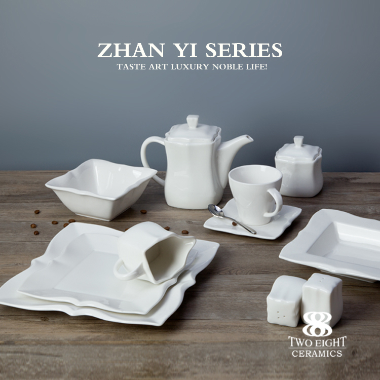 hotel restaurant supplies glazed ceramic plates cutlery and crockery porcelain dinner table set