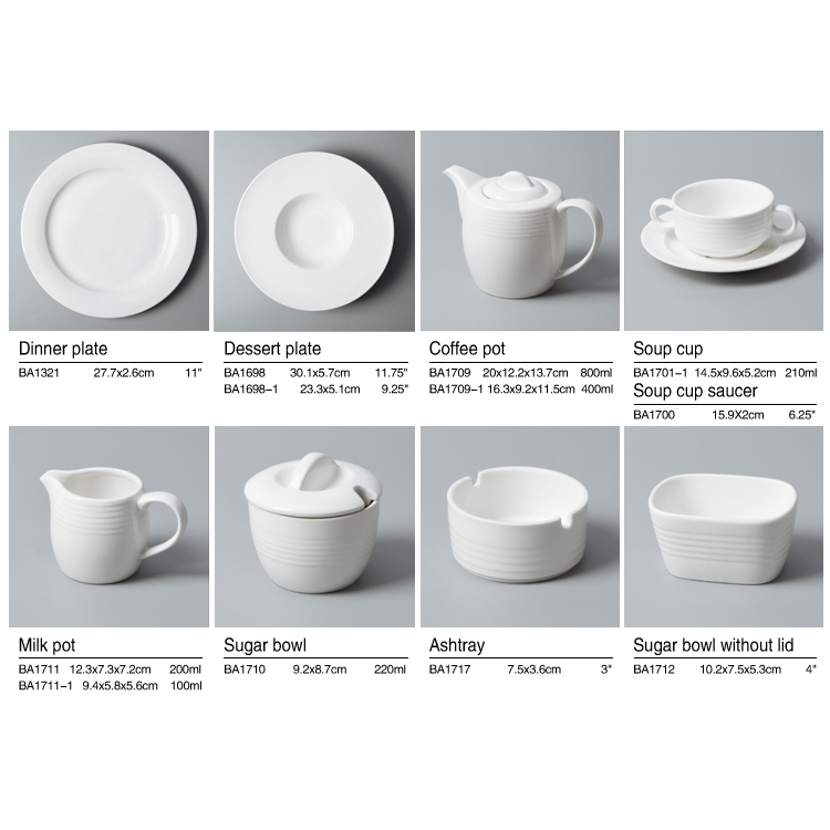 Five Star Hotel CrockeryIndia Stock Ceramic Tableware for Restaurant, White Plates Sets Dinnerware>