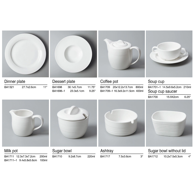 Five Star Hotel CrockeryIndia Stock Ceramic Tableware for Restaurant, White Plates Sets Dinnerware>