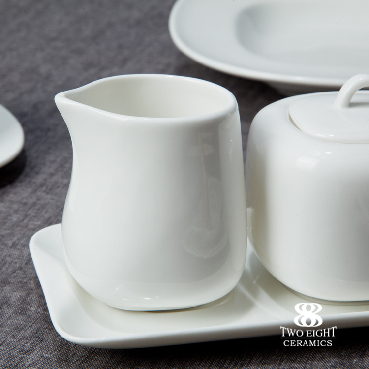 Ceramics factory bulk banquet white porcelain tableware set