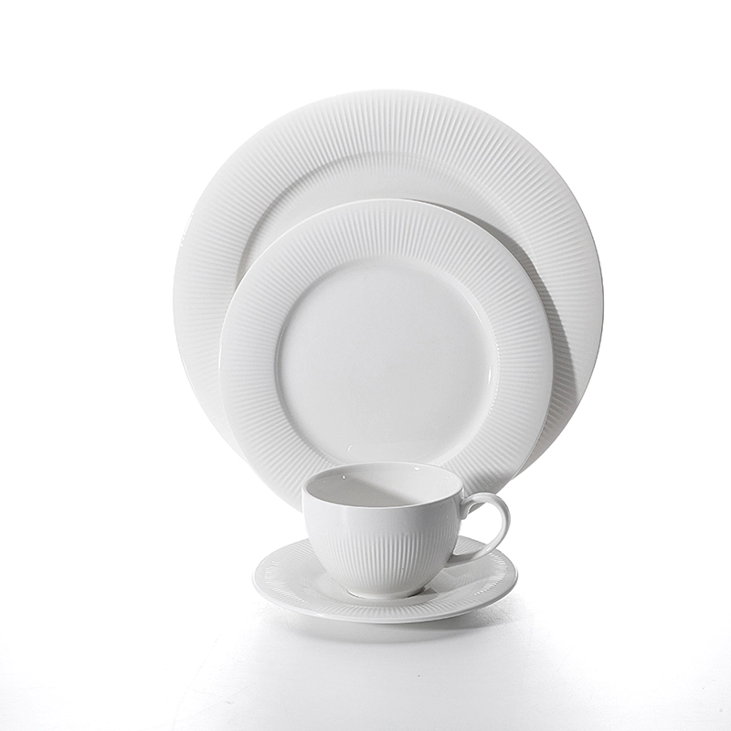 Italia Catering 4pc Porcelain Dinner Set, Banquet Hall Crockery Dinnerware Sets, Catering Plates&