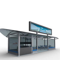 Popular design metal bus stop shelter with waiting bench
