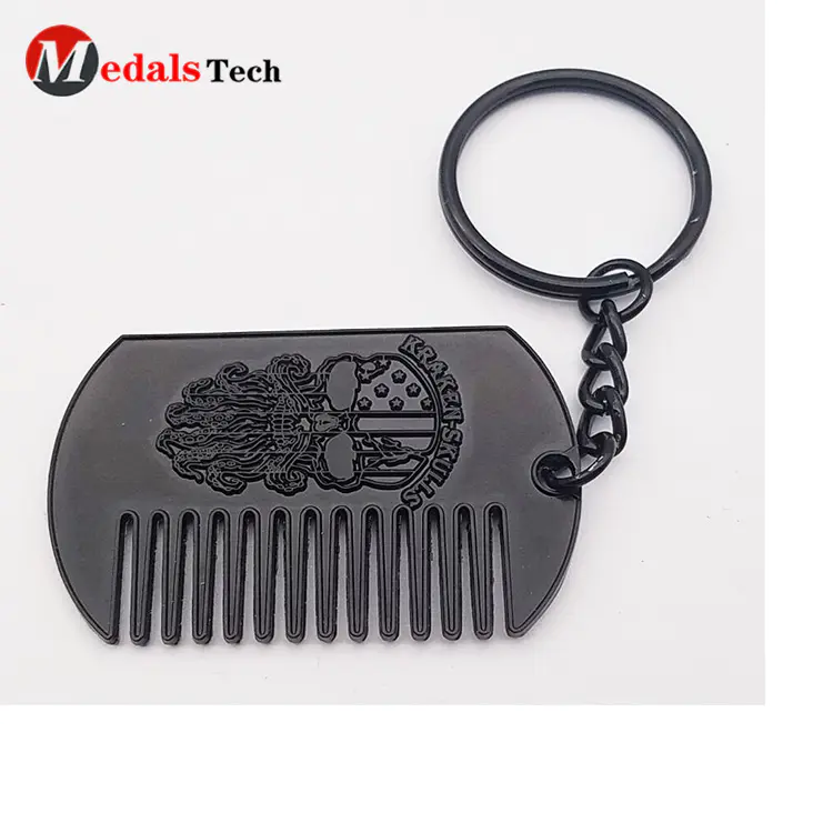 Custom cheap engraved logo metal gift comb souvenir dog tag