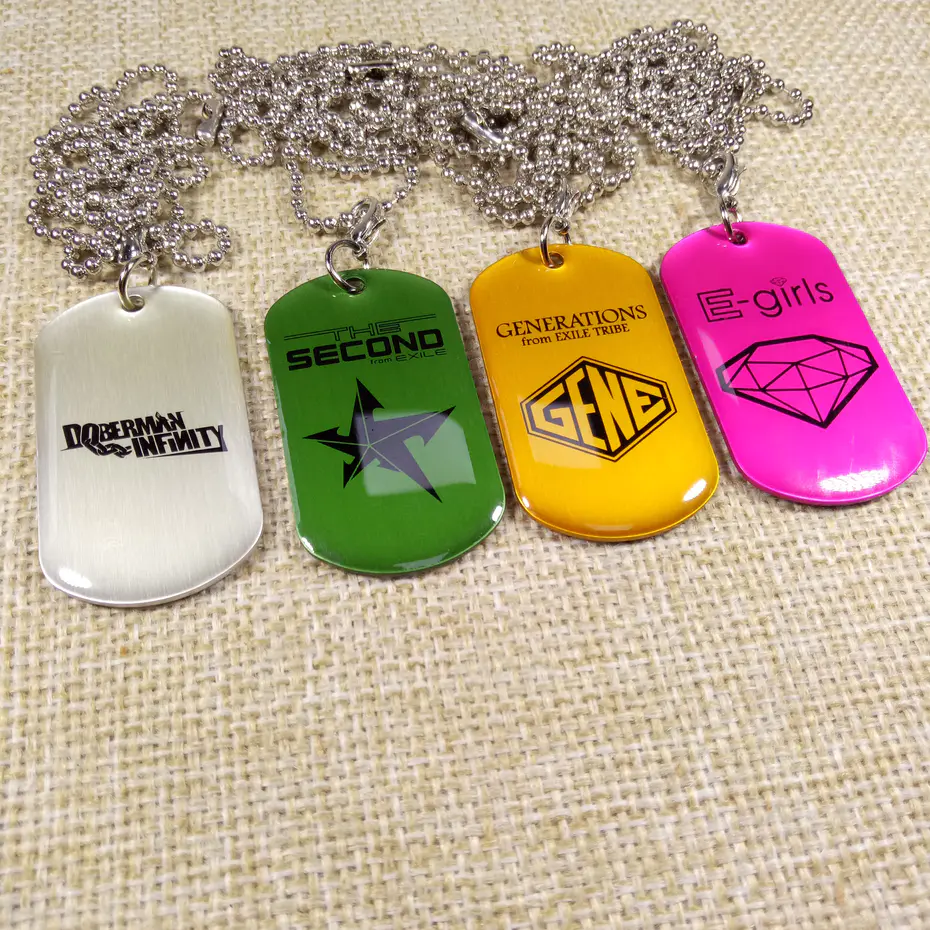 Bulk cheap wholesale aluminum printed personalized dog tag necklace