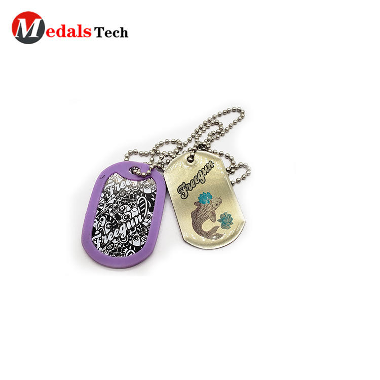 Factory price custom logo metal charm gift dog tag with comb