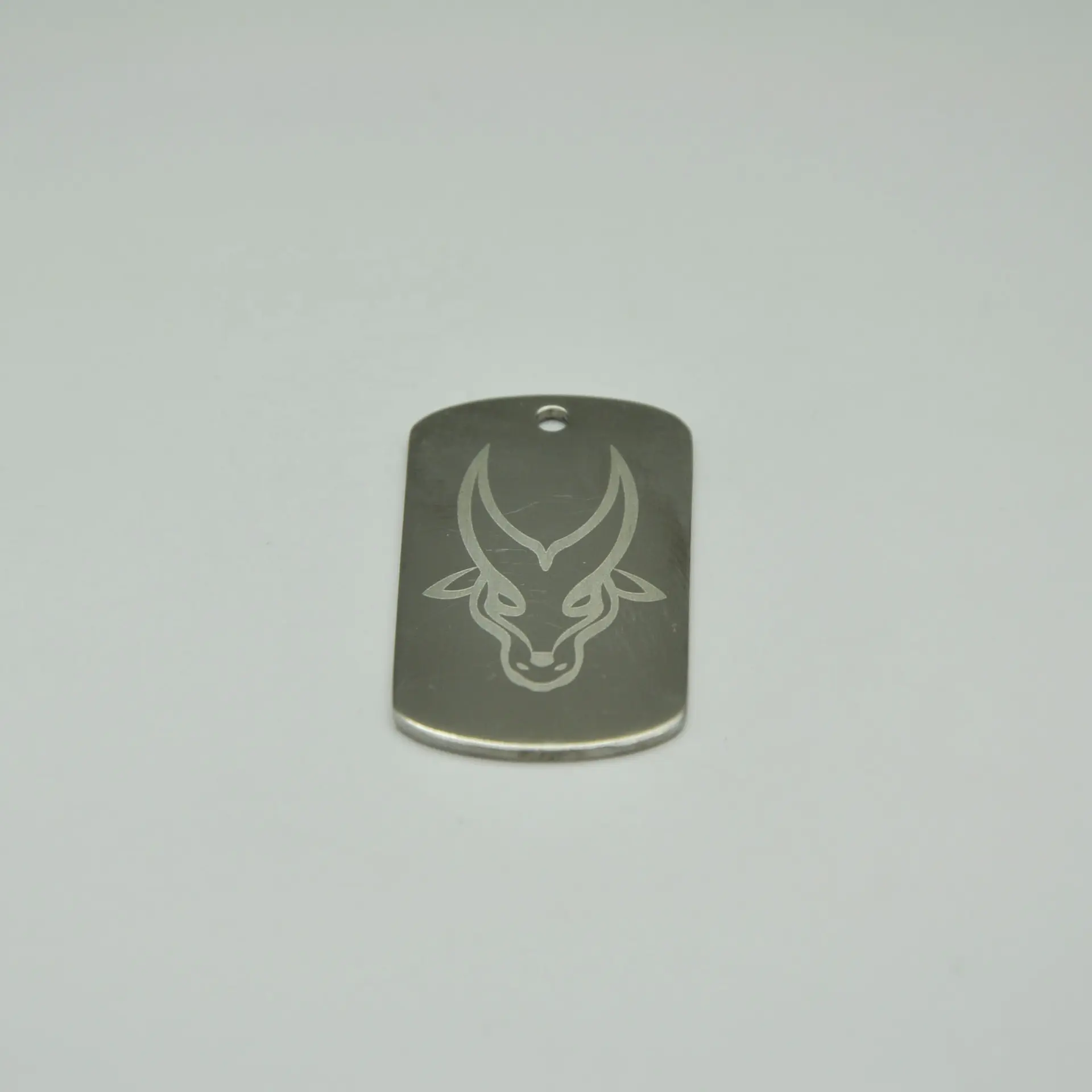 Custom laser logo stainless steel blank army metal dog id tag with ball chain