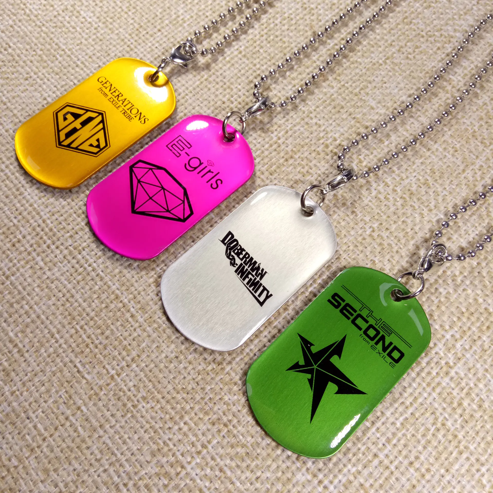 China manufacture wholesale customized printed dog tags with ball chain