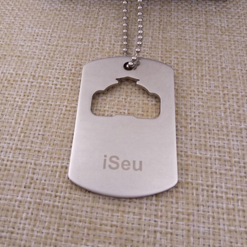 Hot sale strong stainless steel military beer bottle opener dog tags with laser logo