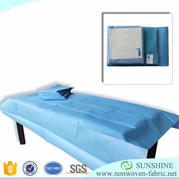 pre-cut SMS non wovenbedsheet high quality spunbonded nonwovens disposable nonwoven bed sheet