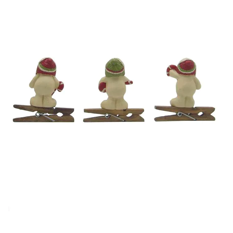 Newest 3pcs/set snowmen clip with candy canes christmas season decoration kids stuff