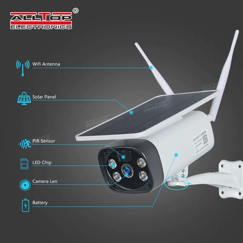 ALLTOP High quality Outdoor Wireless CCTV Security network solar panel security WiFi Camera Solar CCTV Camera