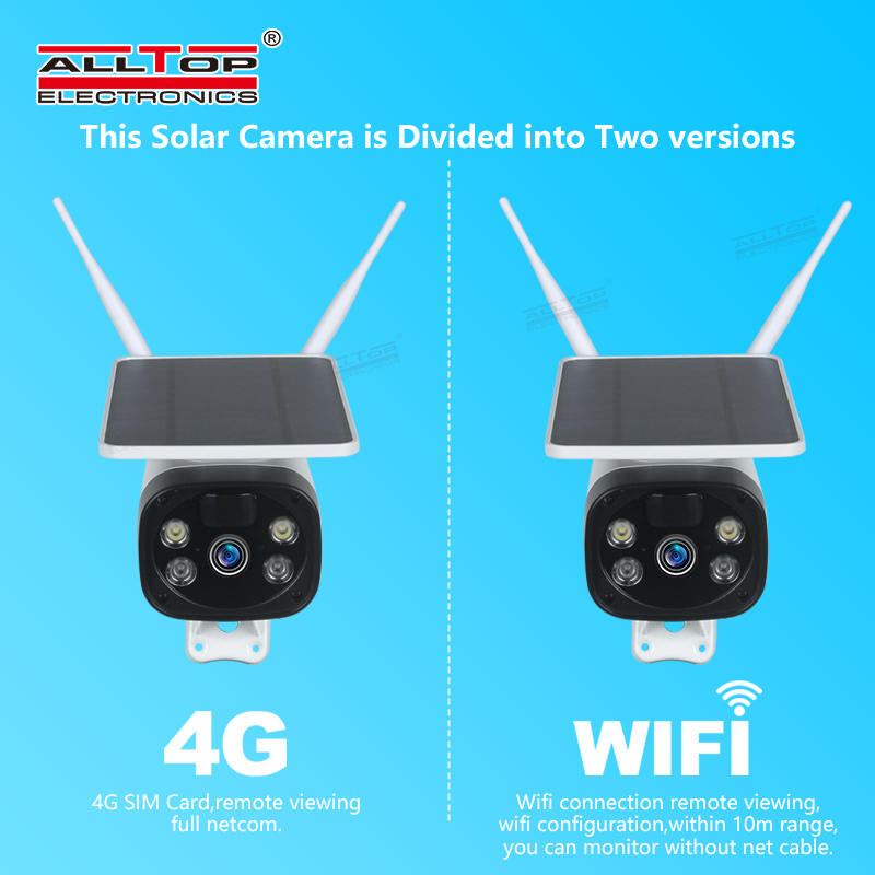 ALLTOP 2020 New Arrival 4G Wifi LTE 1080P Solar Power Battery PIR IP Camera