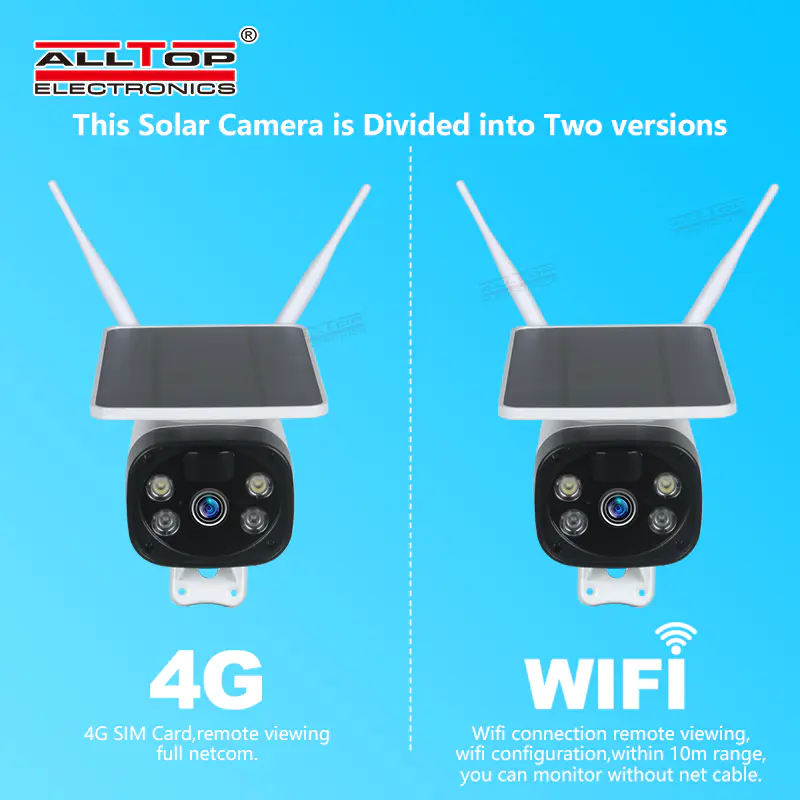 ALLTOP 2020 New Arrival 4G Wifi LTE 1080P Solar Power Battery PIR IP Camera