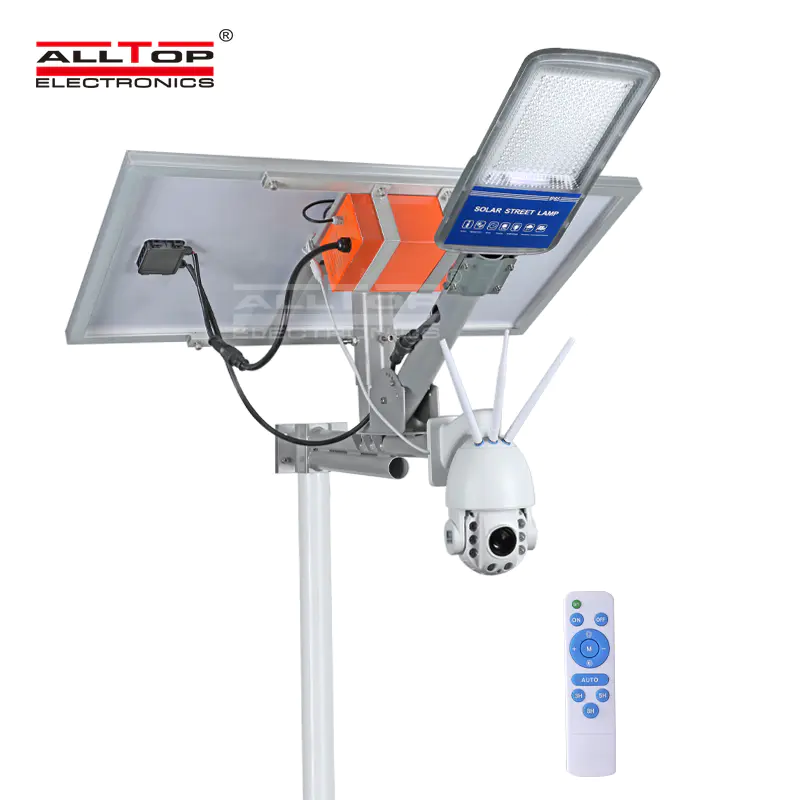 ALLTOP 2020 4g cctv 1080P outdoor solar wifi camera with solar led street light