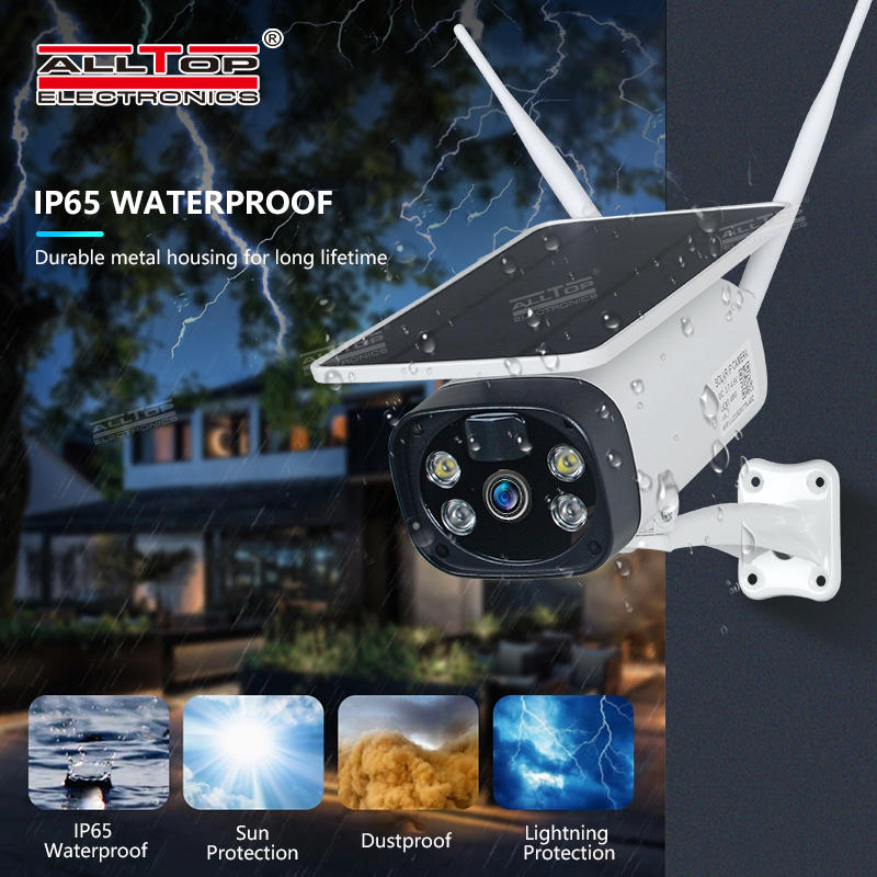 ALLTOP 2020 Waterproof IP65 Solar Powered Battery Security Camera Wireless PIR GSM LTE 4G Solar Camera