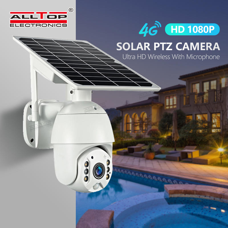 ALLTOP 4g wifi TF card ip camera outdoor 1080P H.265X 1920x1080 Resolution 5x ptz zoom camera solar energy camera
