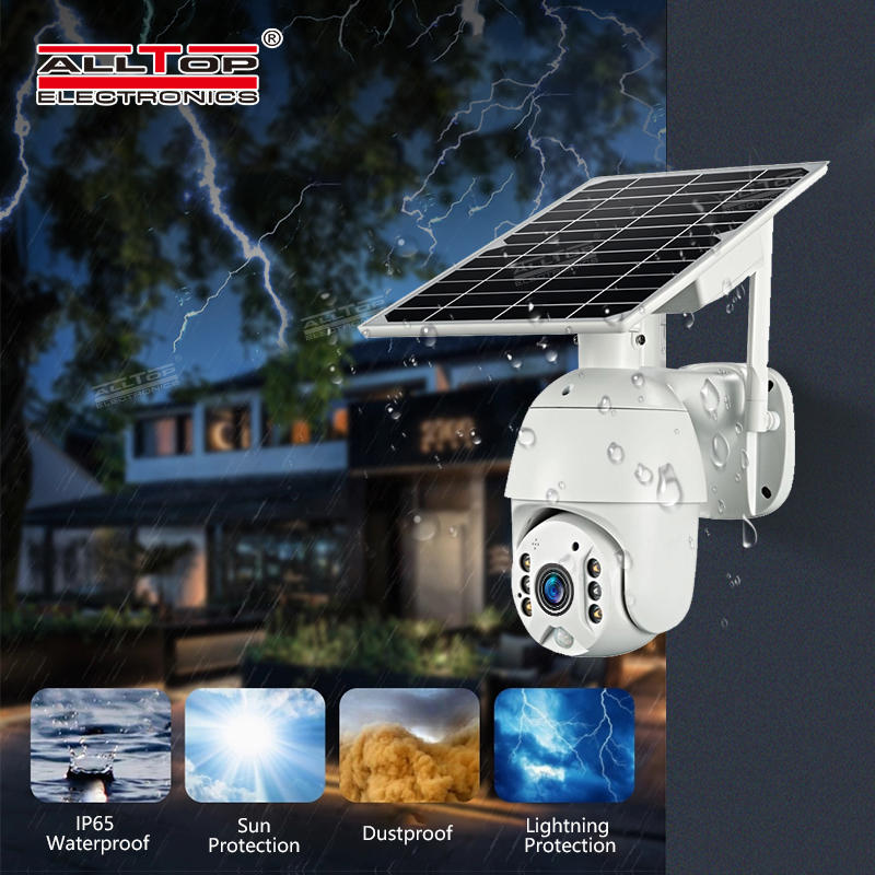 ALLTOP Outdoor 4g solar panel cctv camera 4g wifi home speaker pir solar camera