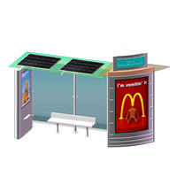 Outdoor Furniture Bus Stop Shelter Solar Powered Bus Station