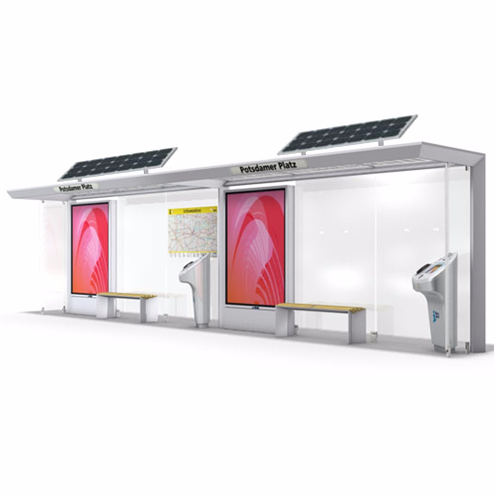 Foshan factory outdoor bus shelter stop for sales bus stop advertising shelters