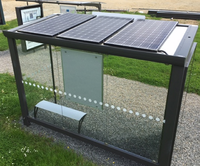 High Quality Tempered Glass Solar Bus Stop Shelter Design