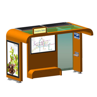 Outdoor advertising metal solar led display bus stop shelter