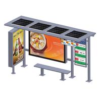High Quality City Advertising Bus Station Stainless Steel Solar Bus Shelter