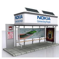 Street Furniture Bus Stop Shelter Solar Powered Bus Station