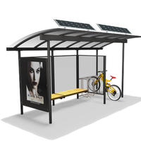 Metal Material Modern Bus Stop Solar Bus Stop