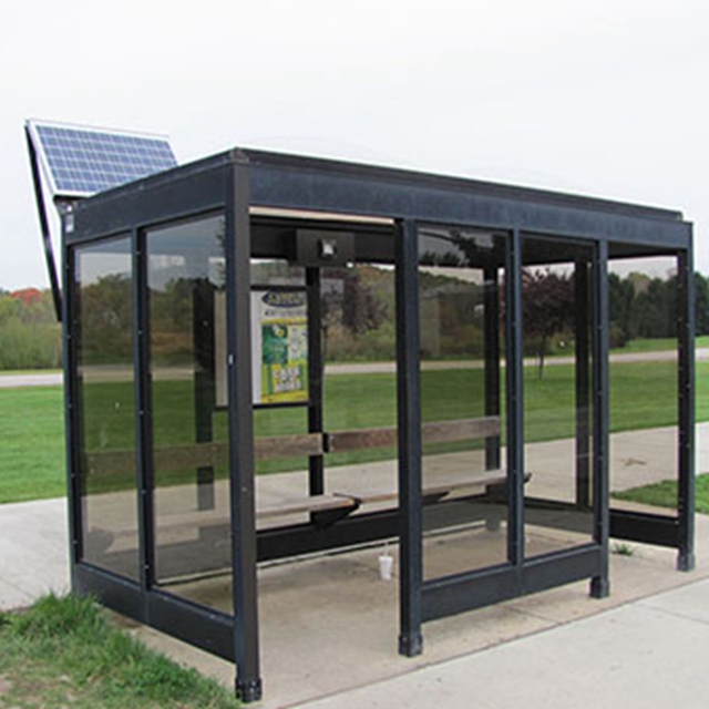 High quality outdoor solar energy bus stop smart city bus shelter