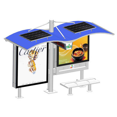 Customized smart traffic multi function solar bus stop with light box