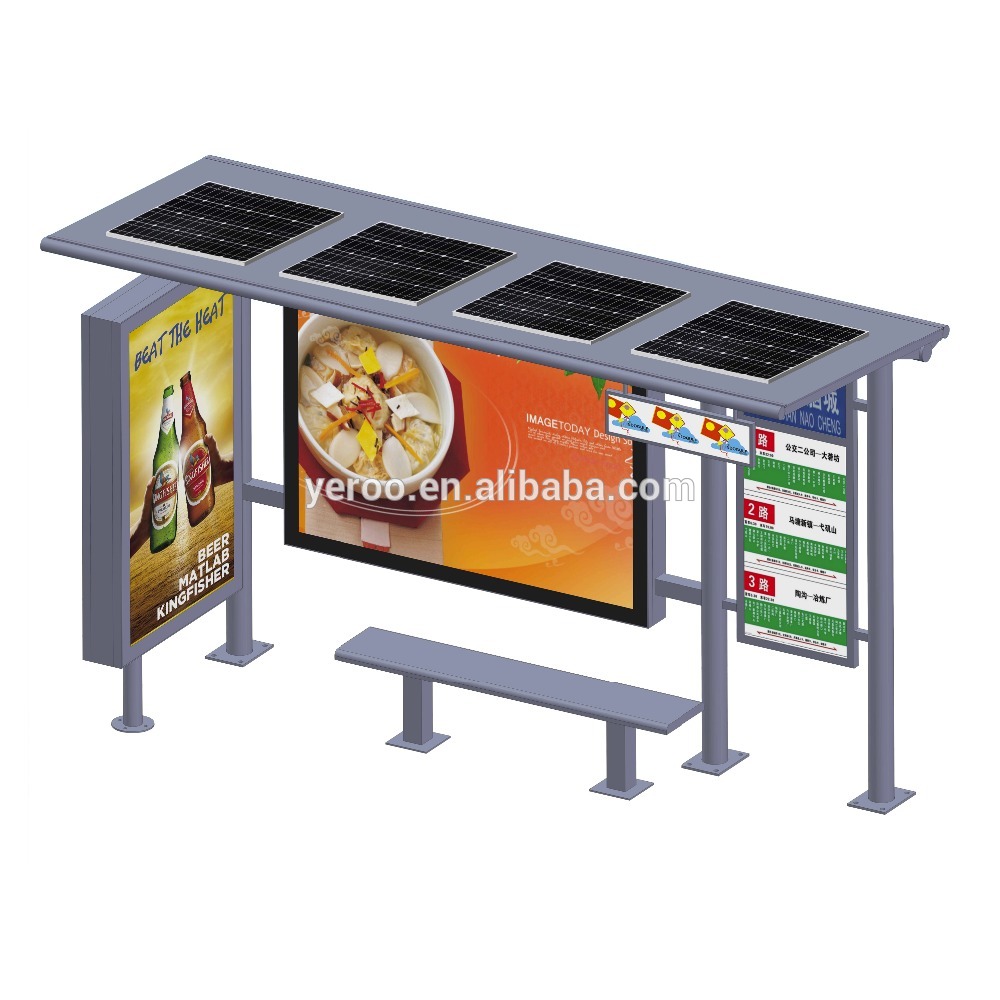 High quality used modern bus station shelter design solar bus stop