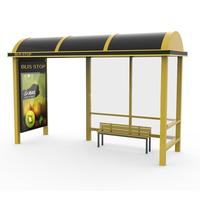 Steel material advertising bus stop shelter