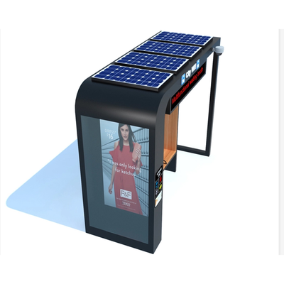 Smart Solar Bus Stop Shelter With Led Advertising Light Box