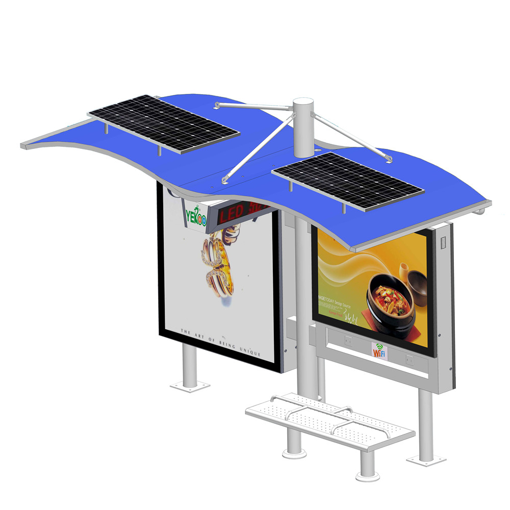 Outdoor Advertising Solar Bus Stop with Beach