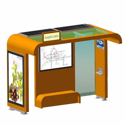 Smart Project Stainless Steel LCD Light Box Solar Bus Stop Shelter