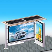 Nice Design Solar Bus Stop Shelter With Advertising LED Lightbox
