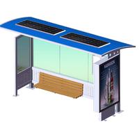 Bus Stop Shelter Solar Power Install Adverting Light Box