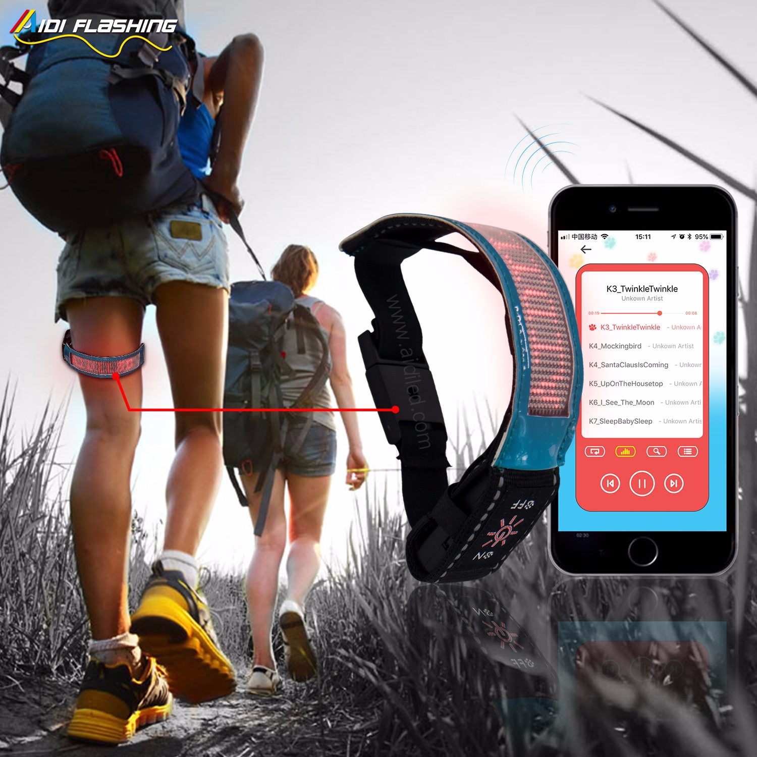 APP Connect Sport Safety LED Running Armband